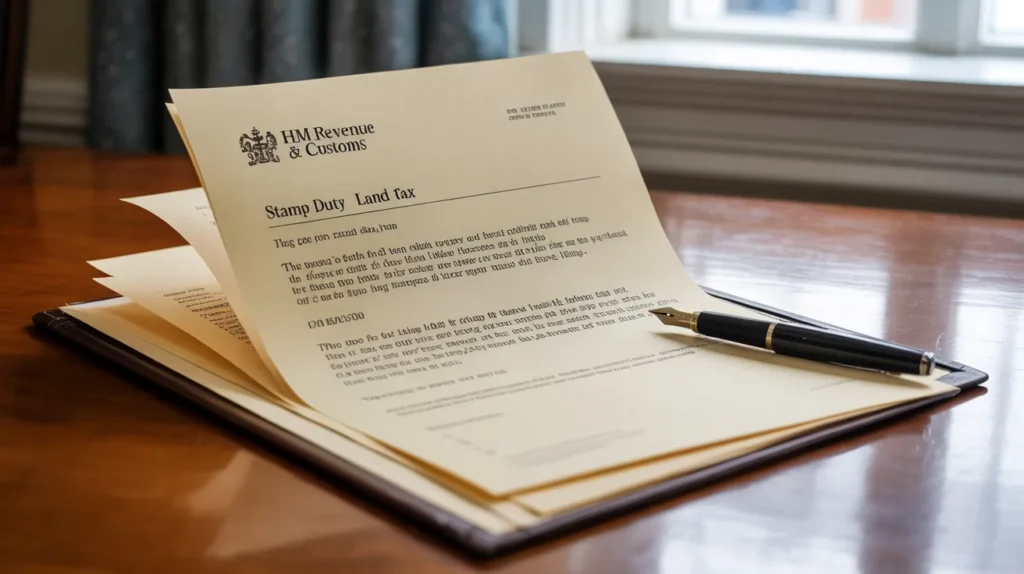 image showing an open stamp duty document in the uk