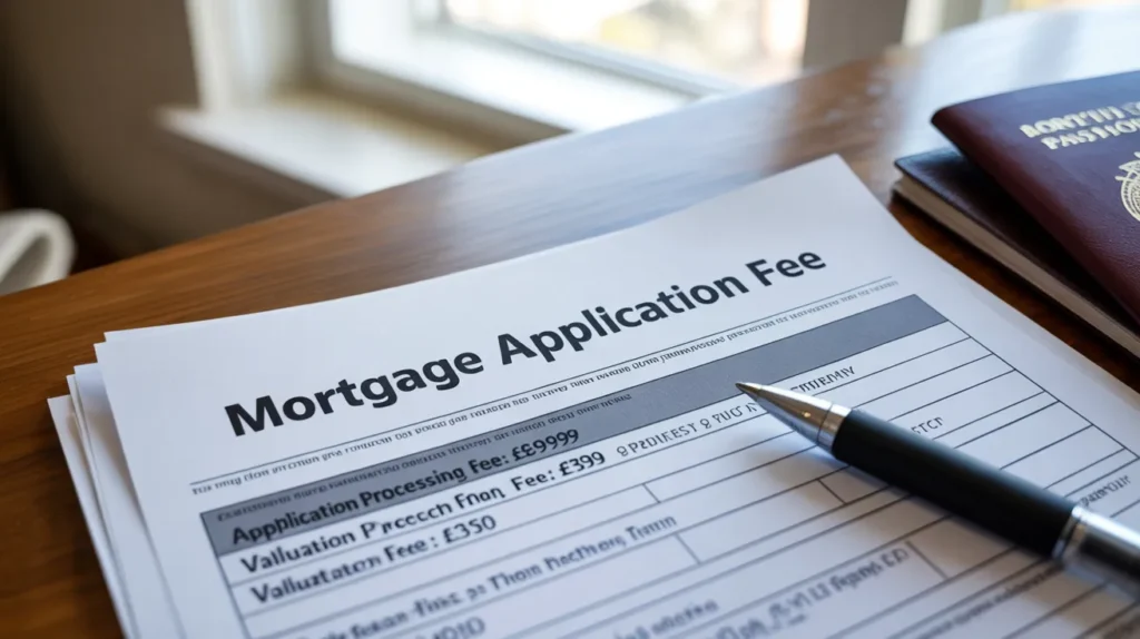 mortgage application fee document in the uk