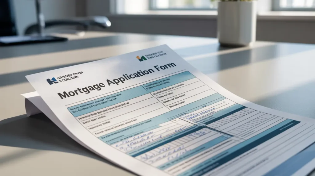 uk mortgage document showing mortgage application form